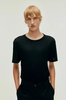 Футболка приталенного кроя H&M, черный