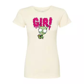 Футболка приталенного кроя Invader Zim Gir Slime для юниоров Licensed Character, бежевый