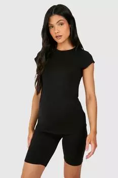 Футболка приталенного кроя из модала Soft Touch для беременных boohoo, черный