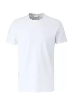Футболка приталенного кроя, с круглым вырезом, мужская S.Oliver BLACK LABEL, белый