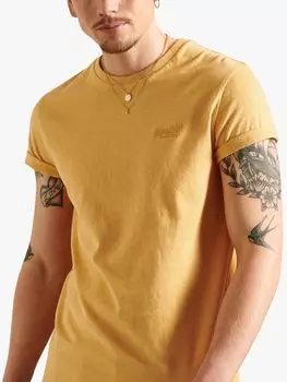 Футболка приталенного кроя с логотипом Superdry из органического хлопка, цвет охры
