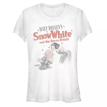 Футболка приталенного кроя с потертым портретом Disney's Junior's Snow White & Dopey Licensed Character
