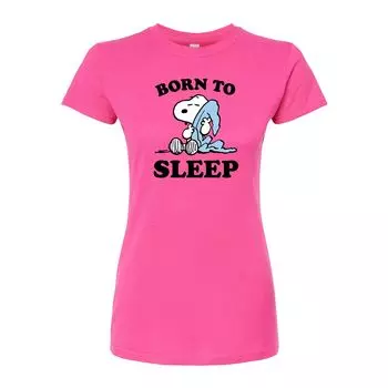 Футболка приталенного кроя с рисунком Peanuts Juniors "Born To Sleep" Licensed Character, розовый