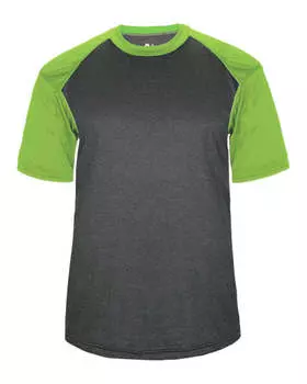 Футболка Pro Heather Sport Badger, цвет carbon heather/ lime