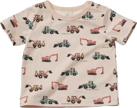 Футболка Про Климат с рисунком экскаватора бежевая размер. 86 1ч ALANA