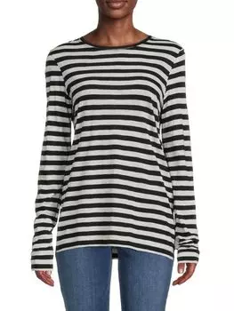 Футболка Proenza Schouler полосатая хлопковая, черный/белый