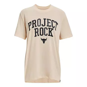 Футболка project rock heavyweight campus t-shirt 'peach puff' Under Armour, оранжевый