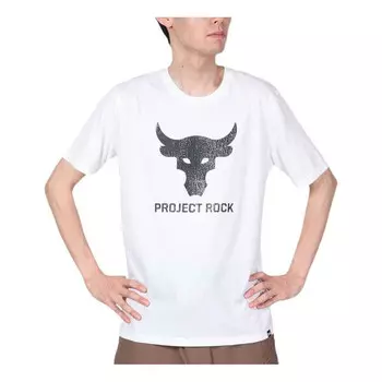 Футболка project rock payoff graphic t-shirt 'white' Under Armour, белый