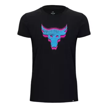Футболка project rock underground core t-shirt 'black blue' Under Armour, черный