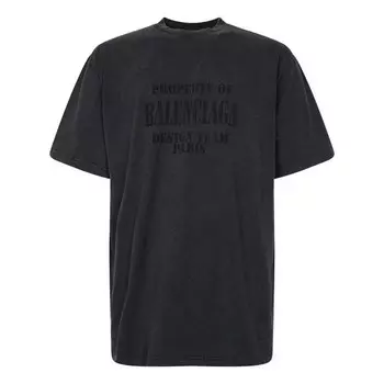 Футболка property vintage t-shirt large fit 'washed black' Balenciaga, черный