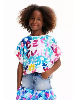 Футболка прямого кроя Desigual, белый