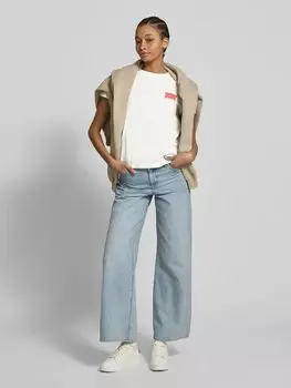 Футболка прямого кроя из чистого хлопка, модель «BUBBLE» Tommy Jeans, экрю