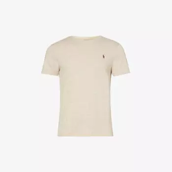 Футболка прямого кроя из хлопкового джерси с вышитым логотипом Polo Ralph Lauren, цвет expedition dune heather