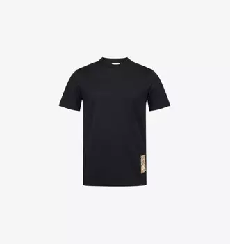Футболка прямого кроя из хлопкового джерси с логотипом-нашивкой Burberry, черный
