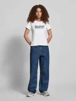 Футболка прямого кроя с круглым вырезом, модель «ROSALIND» Pepe Jeans, белый