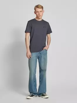 Футболка прямого кроя с нашивкой-лейблом Calvin Klein Jeans, темно-синий