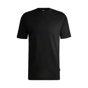 Футболка прямого кроя со структурированным корпусом BOSS, черный