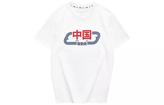 Футболка прямого кроя унисекс Skechers, White-0019