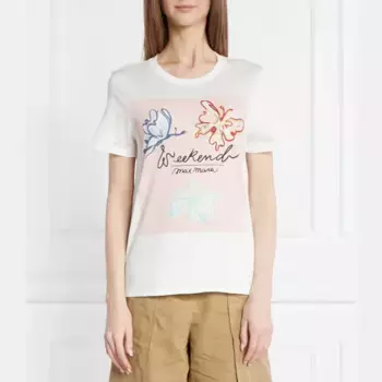 Футболка прямого кроя в стиле йены Max Mara, белый