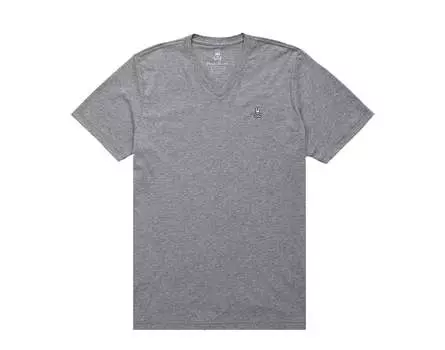 Футболка Psycho Bunny Classic с V-образным вырезом H.Grey для мужчин больших и высоких B9U100ARPC-HGY