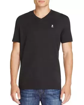 Футболка Psycho Bunny с V-образным вырезом, черный