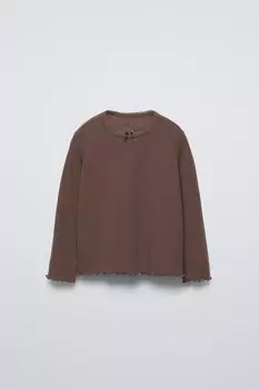 Футболка пуантель с бантом ZARA, цвет Chocolate