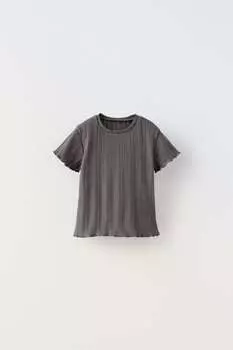 Футболка пуантель Zara, антрацитово-серый