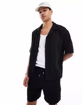 Футболка Pull&Bear с фактурной полоской черного цвета