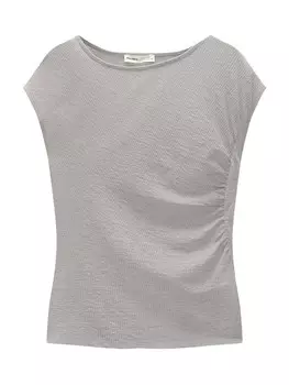Футболка Pull&Bear, светло-серый