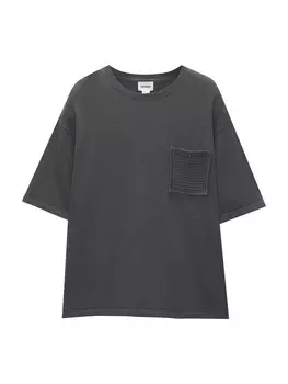 Футболка Pull&Bear, темно-серый