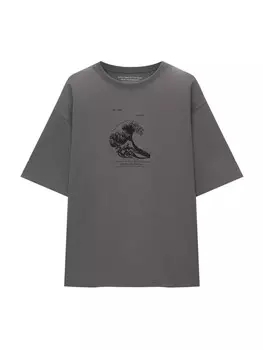 Футболка Pull&Bear, темно-серый