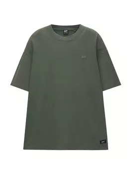 Футболка Pull&Bear, темно-зеленый