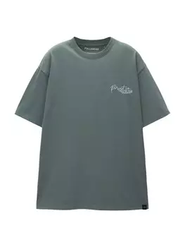 Футболка Pull&Bear, темно-зеленый