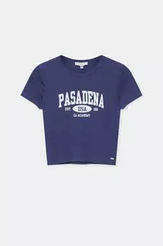 Футболка Pull&Bear Varsity Pasadena, темно-синий