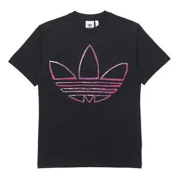 Футболка пуловеры круглый вырез короткий рукав Adidas, черный