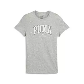 Футболка PUMA Big Kids' Girls' SQUAD для подростков, цвет light gray heather