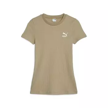 Футболка Puma Classics Ribbed Slim Fit, бежевый