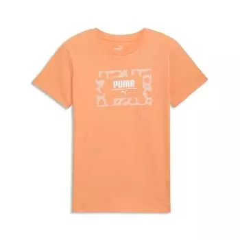 Футболка PUMA женская Cheetah Box Logo, цвет bright melon