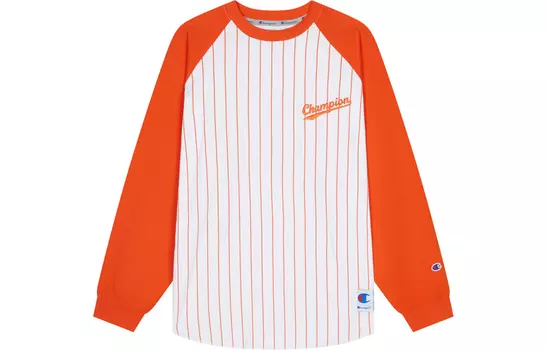 Футболка японская версия унисекс Champion, White Orange Patchwork