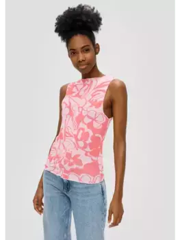 Футболка QS keine rmellnge, цвет mehrfarbig-pink