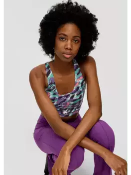 Футболка QS keine rmellnge, цвет mehrfarbig-trkis