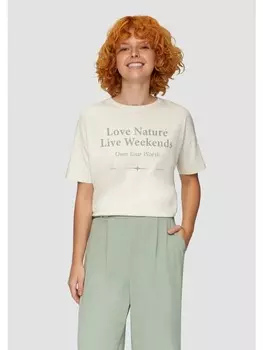 Футболка QS kurzarm, кремовый