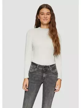 Футболка QS T-Shirt langarm, кремовый