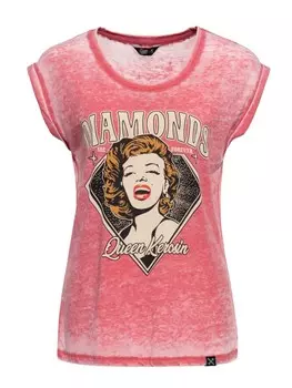 Футболка Queen Kerosin Diamonds, розовый