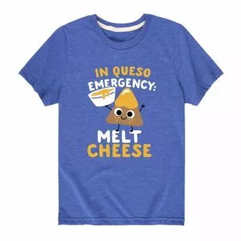 Футболка Queso Emergency Melt Cheese для мальчиков 8–20 лет с рисунком плавленного сыра Licensed Character