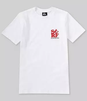 Футболка Quiksilver Big Boys 8–20 с короткими рукавами для серфинга BOE, белый