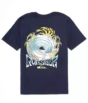 Футболка Quiksilver Big Boys 8–20 с короткими рукавами Spin Cycle, синий