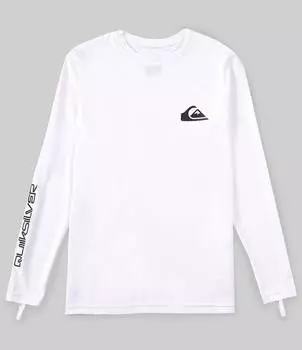 Футболка Quiksilver для серфинга с длинными рукавами для мальчиков 8–20 лет на каждый день, белый