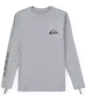Футболка Quiksilver для серфинга с длинными рукавами для мальчиков 8–20 лет на каждый день, серый
