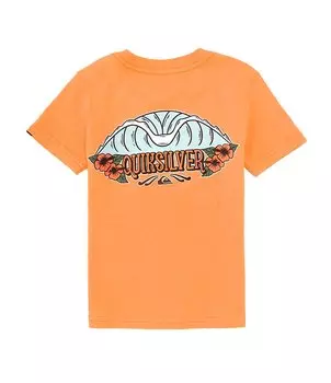Футболка Quiksilver Little Boys 2T-7 с короткими рукавами Tropical Fade KTO, оранжевый